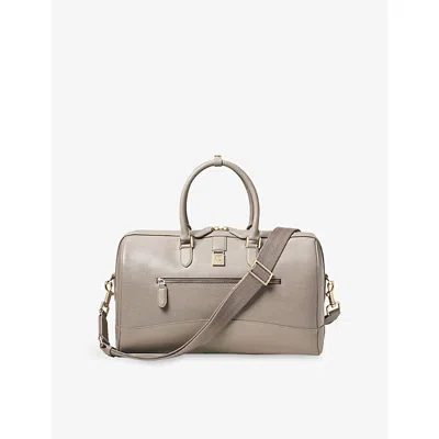 Aspinal Of London Mens Taupe Connaught Leather Flight Bag In Brown