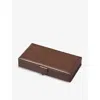 Aspinal Of London Mens  Grained-leather Cufflink Box In Tobacco