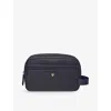 Aspinal Of London Mens Navy Logo-embellished Zipped Woven Wash Bag In Navy