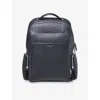 Aspinal Of London Mens Navy Reporter Logo-embossed Zipped Grained-leather Backpack In Navy