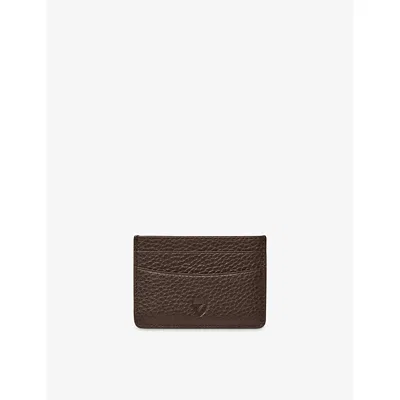 Aspinal Of London Mens Chocolate Slim Leather Credit Card Case In Pink