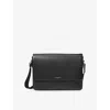 Aspinal Of London Mens Black Slim Postman Saffiano-leather Messenger Bag In Black