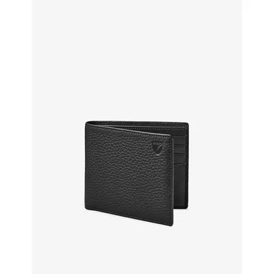 Aspinal Of London Mens Black Billfold Eight-card Leather Wallet
