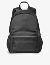 Aspinal Of London Black Brand-patch Woven Backpack In Black