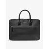 Aspinal Of London Mens Black Mount Street Grained-leather Logo-embossed Document Case In Black
