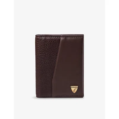Aspinal Of London Mens Double Fold Leather Credit Card Case Conker
