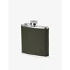 Aspinal Of London Mens  Classic Stainless-steel And Leather Hip Flask In Forestgreen