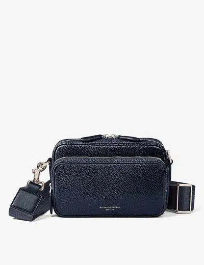 Aspinal Of London Mens Reporter Grained Leather Messenger Bag