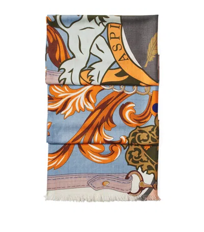 Aspinal Of London Merino Wool Scarf In Orange