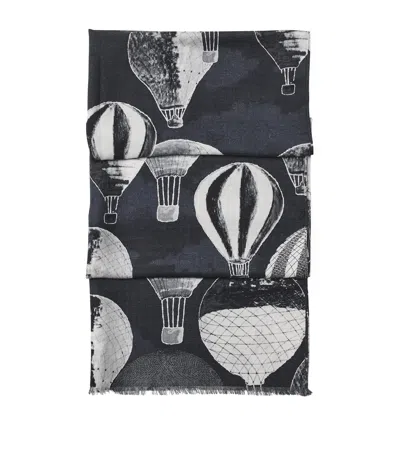 Aspinal Of London Merino Wool Scarf In Silver