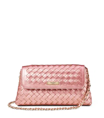 Aspinal Of London Metallic Leather Clutch Bag