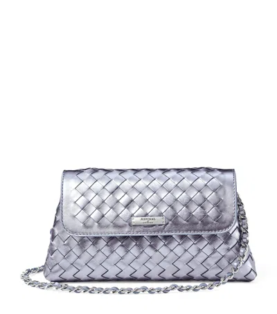 Aspinal Of London Metallic Leather Clutch Bag