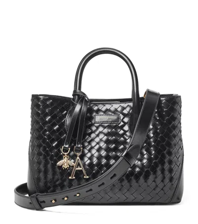 Aspinal Of London Midi Leather London Tote Bag In Black