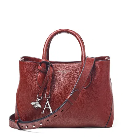 Aspinal Of London Midi Leather London Tote Bag In Red