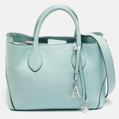 Pre-owned Aspinal Of London Midi London Light Blue Leather Tote