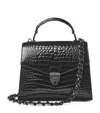 Aspinal Of London Womens Mayfair 2 Midi Croc-effect Leather Top-handle Bag Black In Black