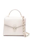 Aspinal Of London Womens Ivory Mayfair Medium Croc-embossed Leather Top-handle Bag In Neutrals