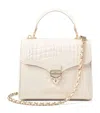 Aspinal Of London Womens Ivory Mayfair Medium Croc-embossed Leather Top-handle Bag In Neutral