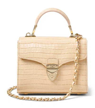 Aspinal Of London Womens Buttermilk Mayfair Patent-leather Top-handle Bag In Neutral