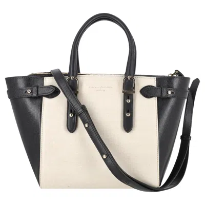 Pre-owned Aspinal Of London Mini Marylebone Leather Bag In Sand