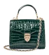 Aspinal Of London Womens Evergreen Mayfair Mini Crocodile-embossed Leather Bag In Green
