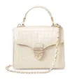 Aspinal Of London Womens Ivory Mayfair Mini Crocodile-embossed Leather Cross-body Bag In Neutral