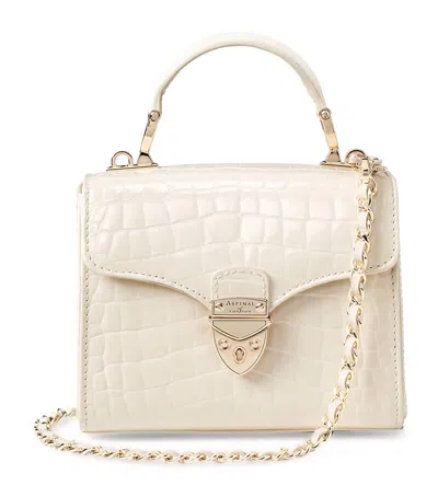 Aspinal Of London Womens Ivory Mayfair Mini Crocodile-embossed Leather Cross-body Bag