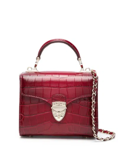 Aspinal Of London Mini Mayfair Top-handle Bag In Rot