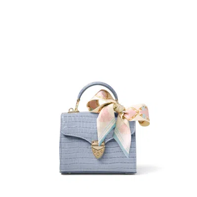 Aspinal Of London Mini Mayfair With Silk Skinny Scarf In Blue