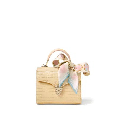 Aspinal Of London Mini Mayfair With Silk Skinny Scarf In Yellow