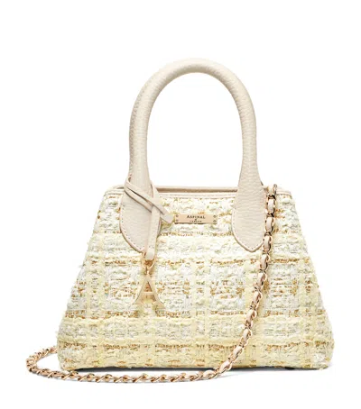 Aspinal Of London Mini Tweed Paris Top-handle Bag In Ivory