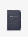 Aspinal Of London Navy Saffiano-leather Passport Cover In Navy