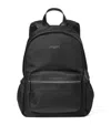 Aspinal Of London Black Brand-patch Woven Backpack In Black