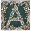 Aspinal Of London Ombre 'a' Floral Silk Scarf In Green