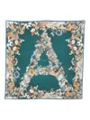 Aspinal Of London Ombre "a" Floral Silk Scarf In Multi