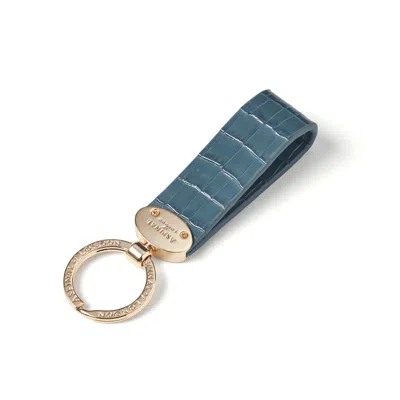 Aspinal Of London Oval Loop Keyring In Blue
