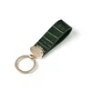 Aspinal Of London Oval Loop Keyring In Green