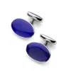 Aspinal Of London Oval Sterling Silver & Blue Lapis Cufflinks