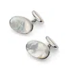 Aspinal Of London Oval Sterling Silver & Mother Of Pearl Cufflinks
