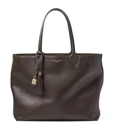 Aspinal Of London Oversized Leather Hudson Tote Bag In Brown