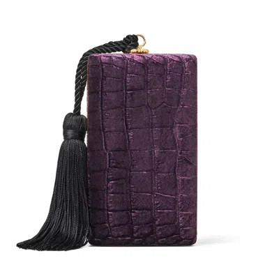Aspinal Of London Paloma Box Clutch In Purple