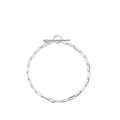 Aspinal Of London Paper Clip Chain Bracelet In Silver