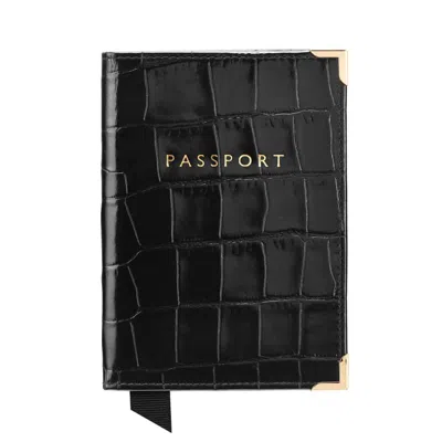 Aspinal Of London Passport Cover In Black
