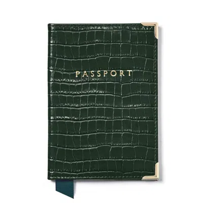 Aspinal Of London Passport Cover In Green
