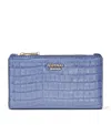Aspinal Of London Womens Capri Blue Mayfair Small Croc-embossed Leather Purse In Blue
