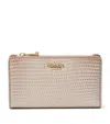 Aspinal Of London Womens Oyster Mayfair Small Croc-embossed Leather Purse In Neutral