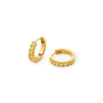 Aspinal Of London Pave Huggie Earrings In Green