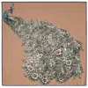 Aspinal Of London Peacock Silk Scarf In Brown