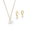 Aspinal Of London Pearl Pendant Necklace & Huggie Earrings Set