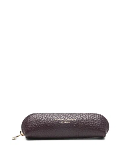 Aspinal Of London Pebble Zip Baby Pen Case In Brown